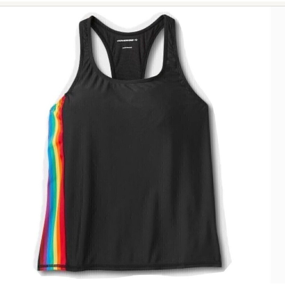 Humankind Rainbow Pride Black Tankini Swim Top NWT Size Small